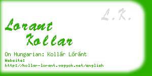 lorant kollar business card