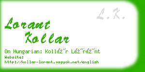 lorant kollar business card